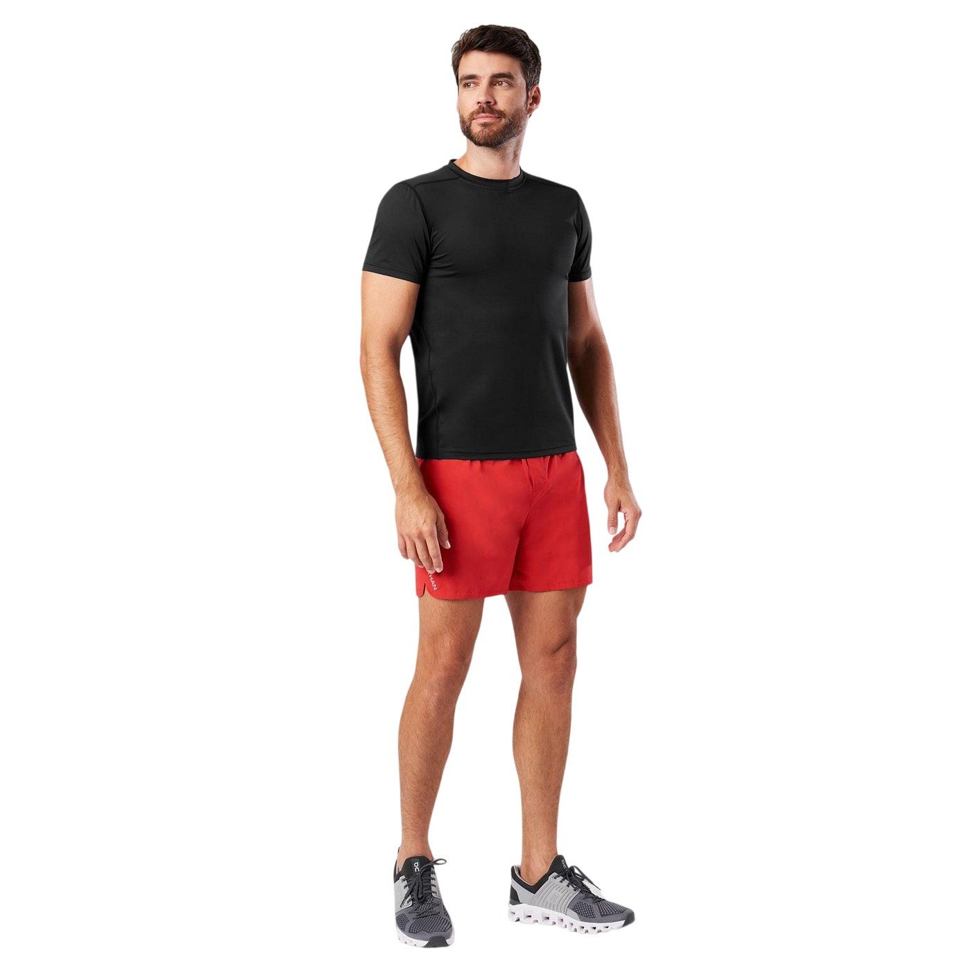 Black - Pack Shot - Nathan Mens Qualifier Crew Neck Slim T-Shirt