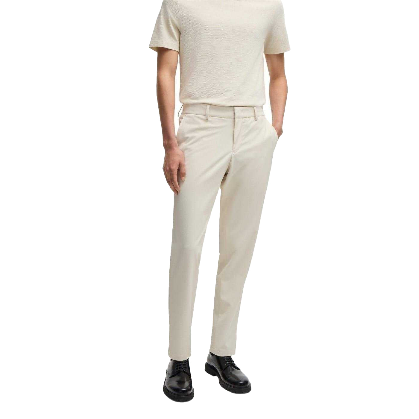 White - Side - Boss Mens Genius Chinos
