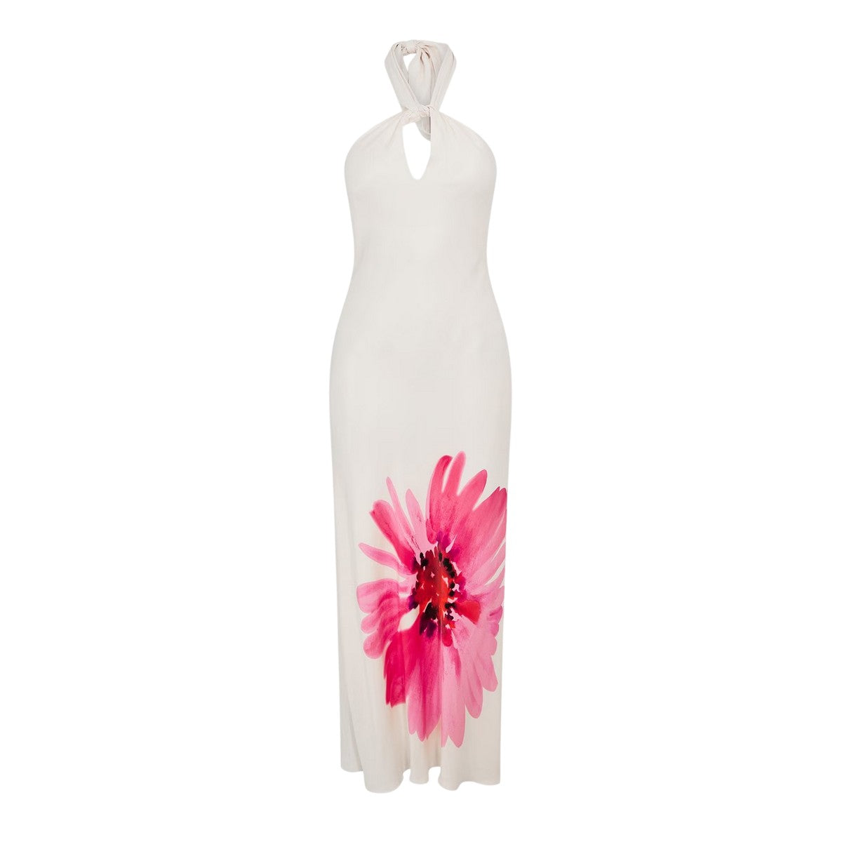 White - Front - Nobody´s Child Womens-Ladies Agnes Floral Halter Neck Maxi Dress