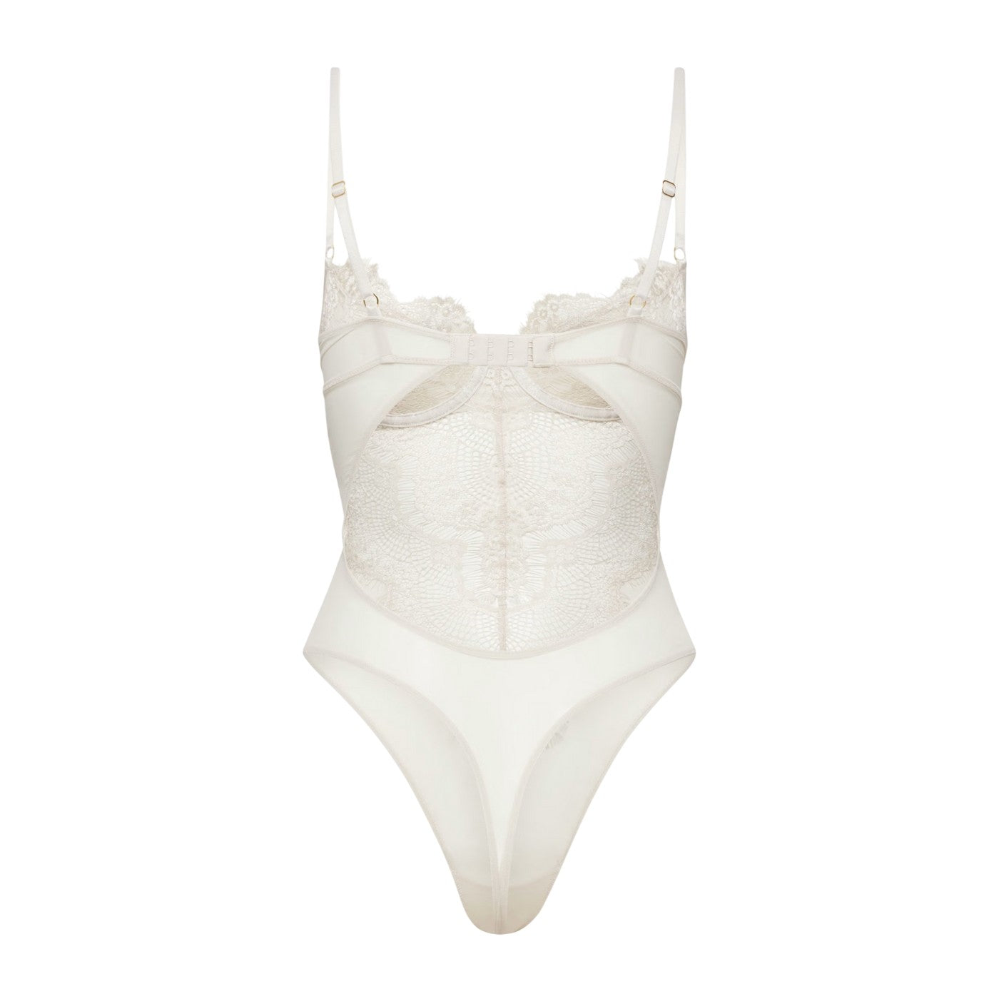 White - Back - Bardot Womens-Ladies Bitney Lace Bodysuit