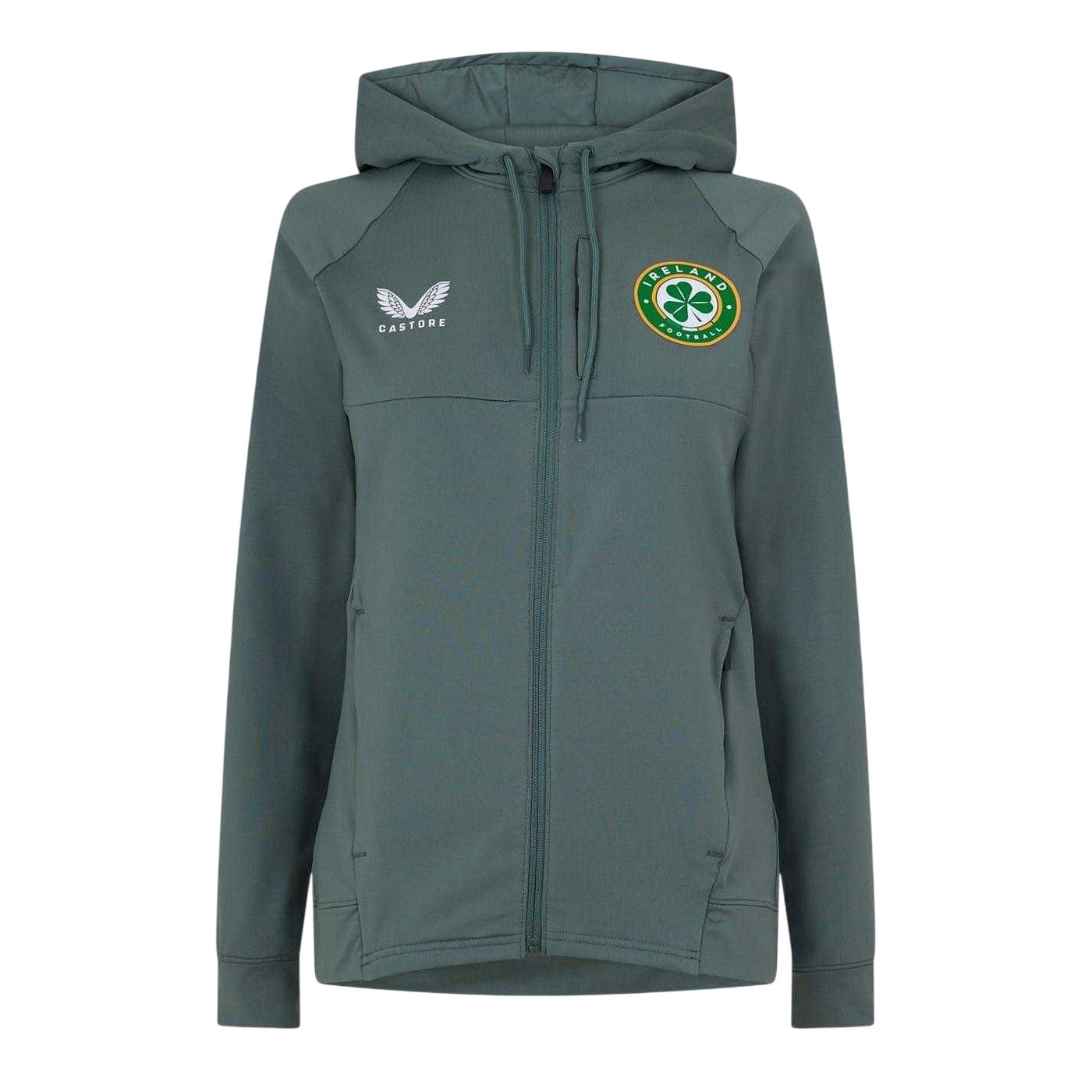 Jolly Green - Front - Castore Womens-Ladies Ireland Full Zip Hoodie