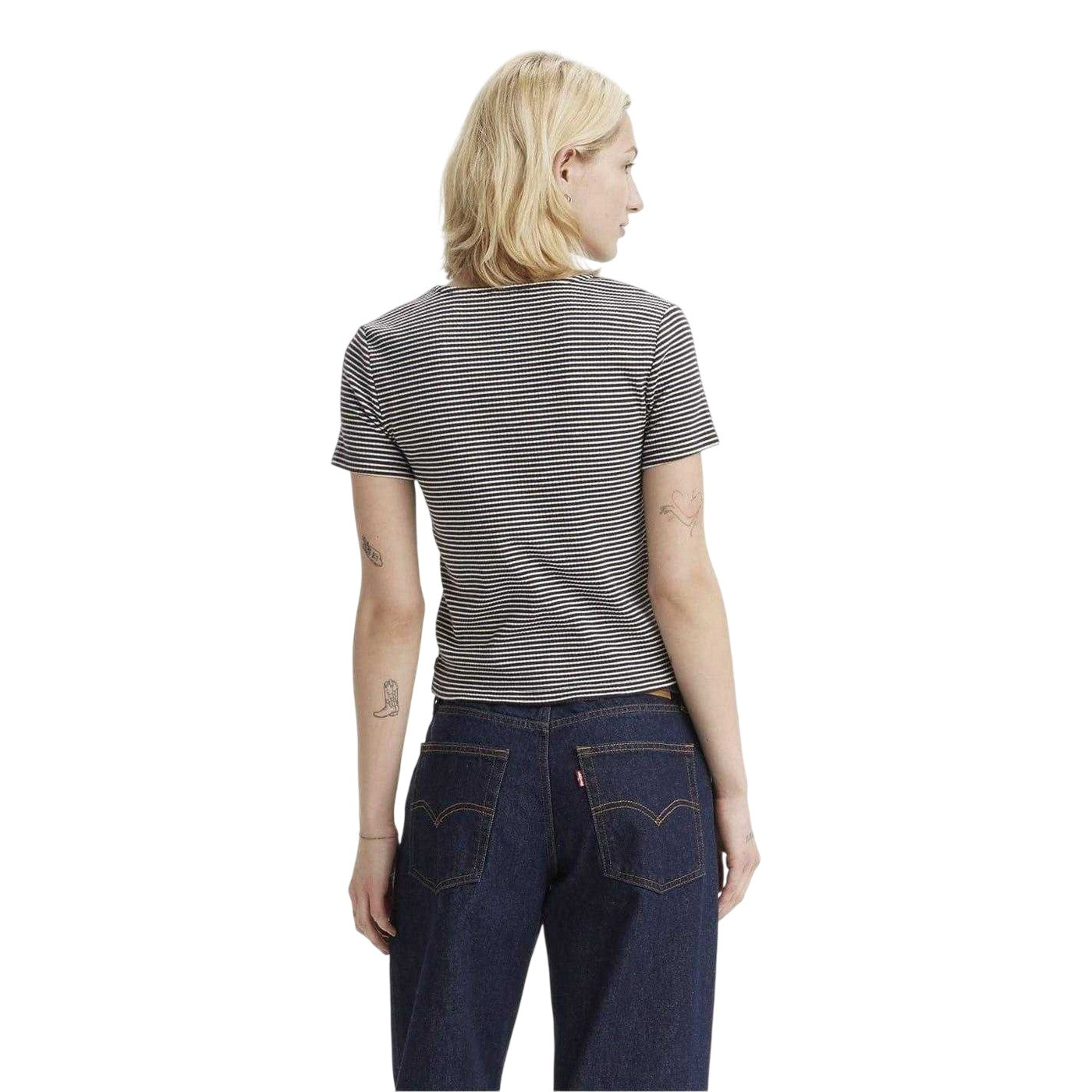 Vanilla - Back - Levis Womens-Ladies Striped T-Shirt