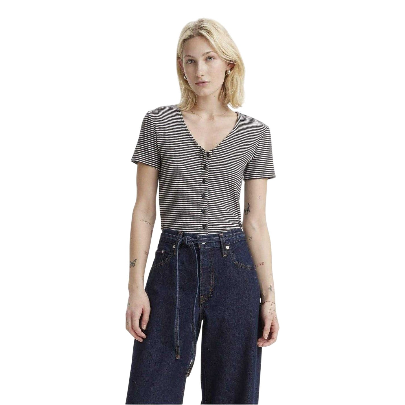 Vanilla - Lifestyle - Levis Womens-Ladies Striped T-Shirt