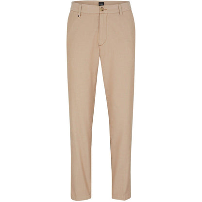 Medium Beige - Front - Boss Mens Kane Straight Chinos