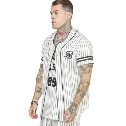 Ecru - Side - SikSilk Mens Baseball Jersey