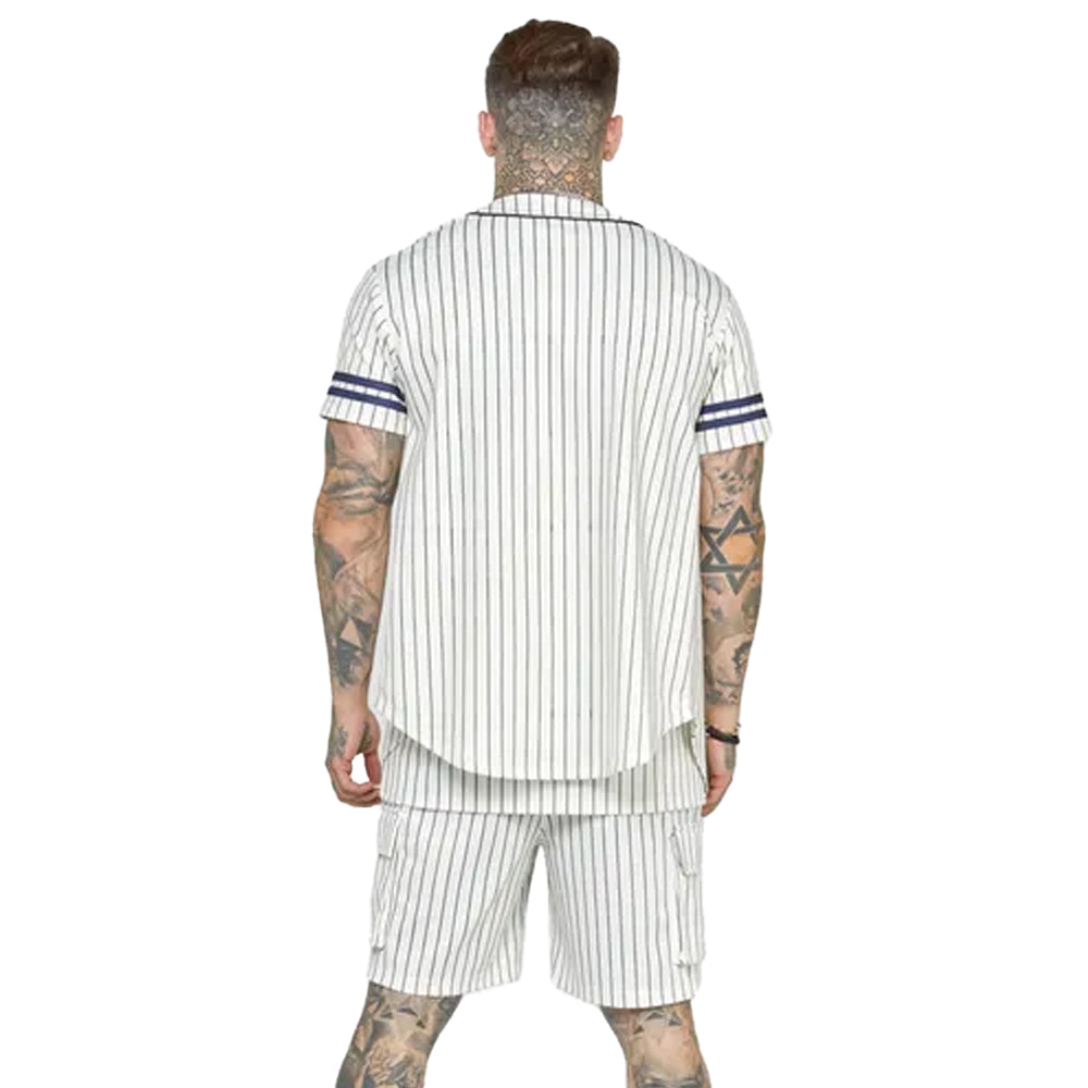 Ecru - Back - SikSilk Mens Baseball Jersey