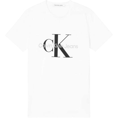White - Front - Calvin Klein Mens Monogram T-Shirt