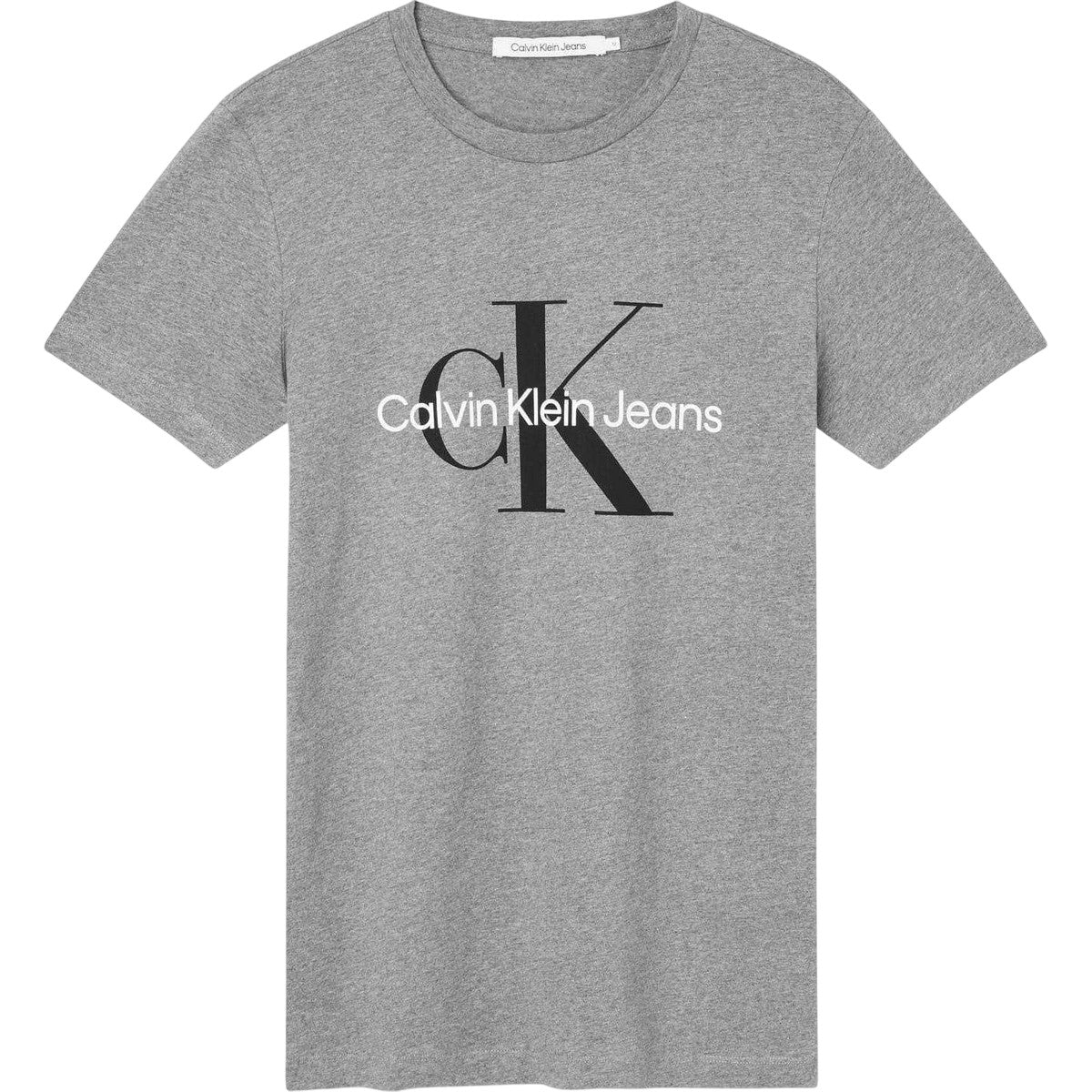 Grey - Front - Calvin Klein Mens Monogram T-Shirt