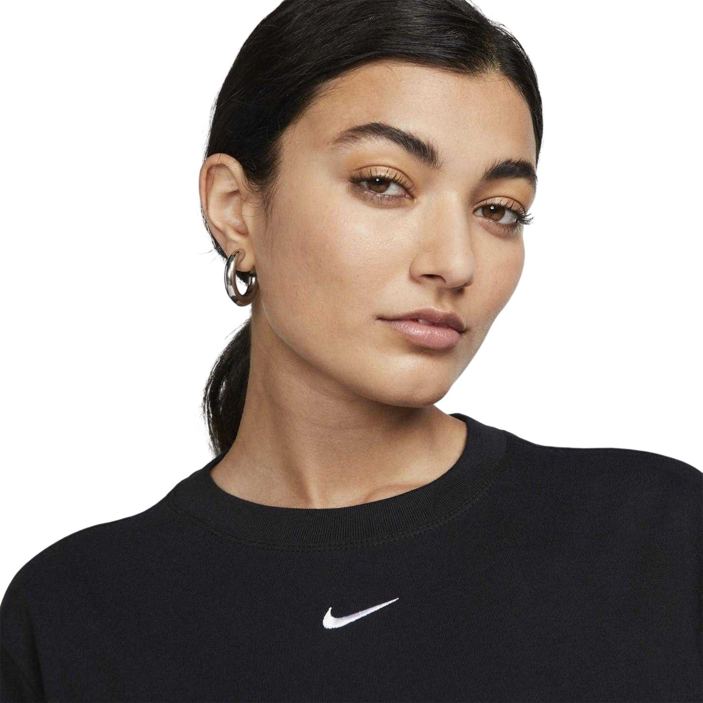 Black-White - Side - Nike Womens-Ladies Oversized T-Shirt