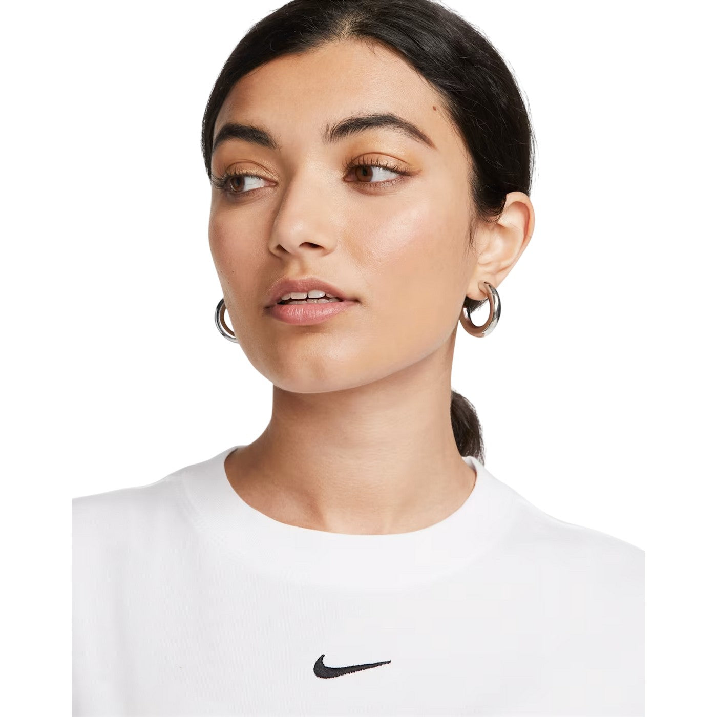 White-Black - Side - Nike Womens-Ladies Oversized T-Shirt