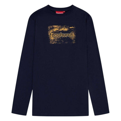 Navy - Front - Fenchurch Mens Minories Long-Sleeved T-Shirt