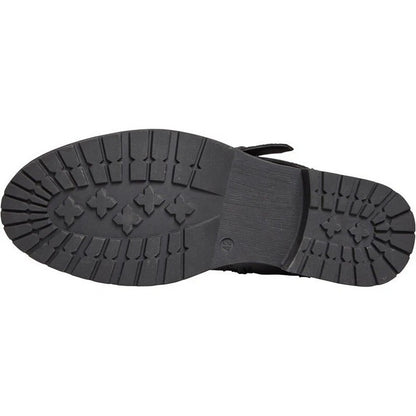 Black - Side - Nicholas Deakins Mens Chad Low Block Heel Motorcycle Boots