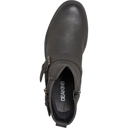 Black - Pack Shot - Nicholas Deakins Mens Chad Low Block Heel Motorcycle Boots