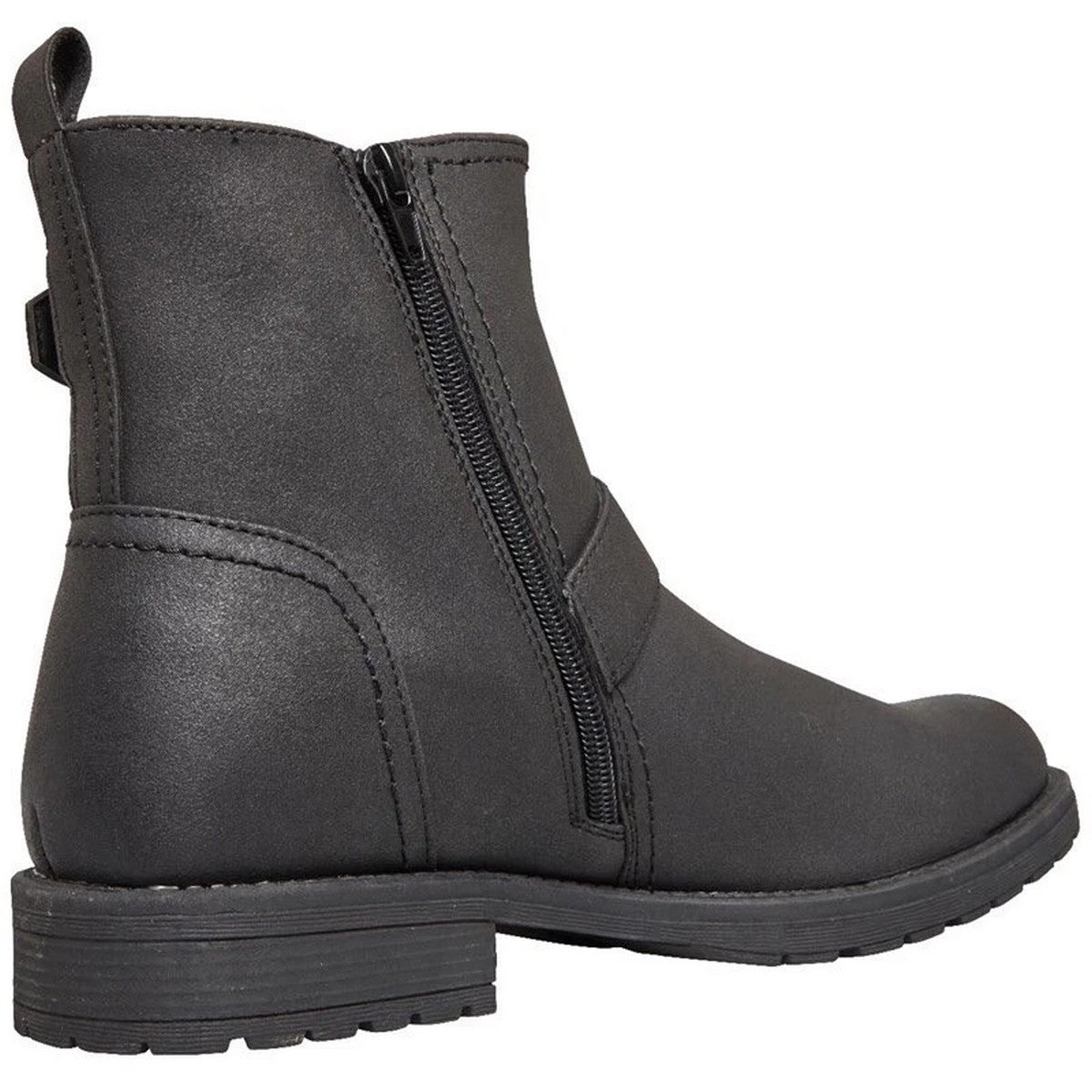 Black - Close up - Nicholas Deakins Mens Chad Low Block Heel Motorcycle Boots