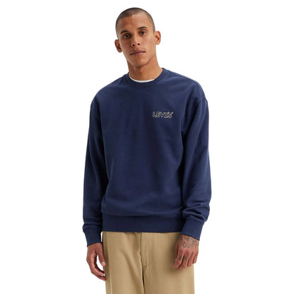 Navy - Pack Shot - Levis Unisex Adult Graphic Crew Neck Relaxed Fit Sweatshirt