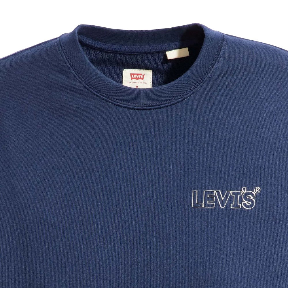 Navy - Side - Levis Unisex Adult Graphic Crew Neck Relaxed Fit Sweatshirt
