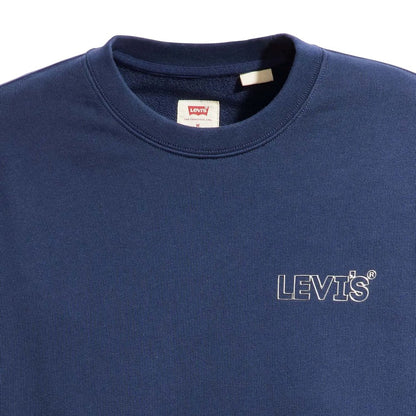 Navy - Side - Levis Unisex Adult Graphic Crew Neck Relaxed Fit Sweatshirt