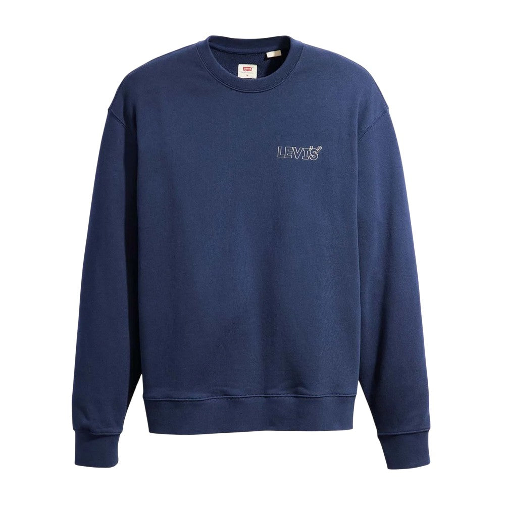 Navy - Front - Levis Unisex Adult Graphic Crew Neck Relaxed Fit Sweatshirt