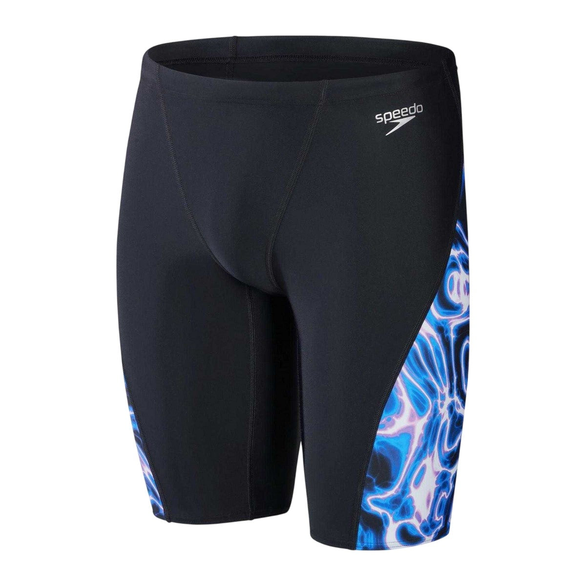 Black-Blue - Front - Speedo Mens Alov Digi Swimming Swim Shorts