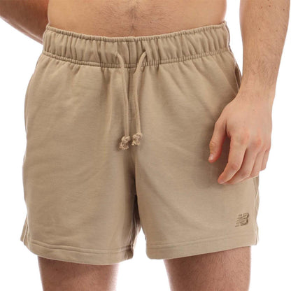 Stone - Front - New Balance Mens Balance French Terry Shorts