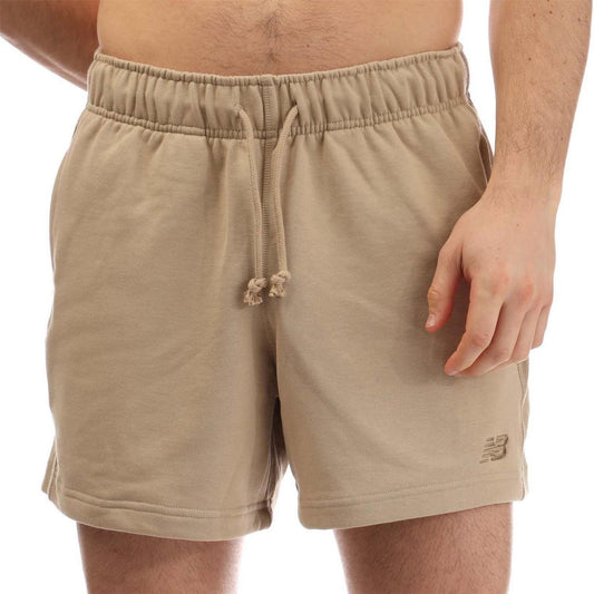 Stone - Front - New Balance Mens Balance French Terry Shorts