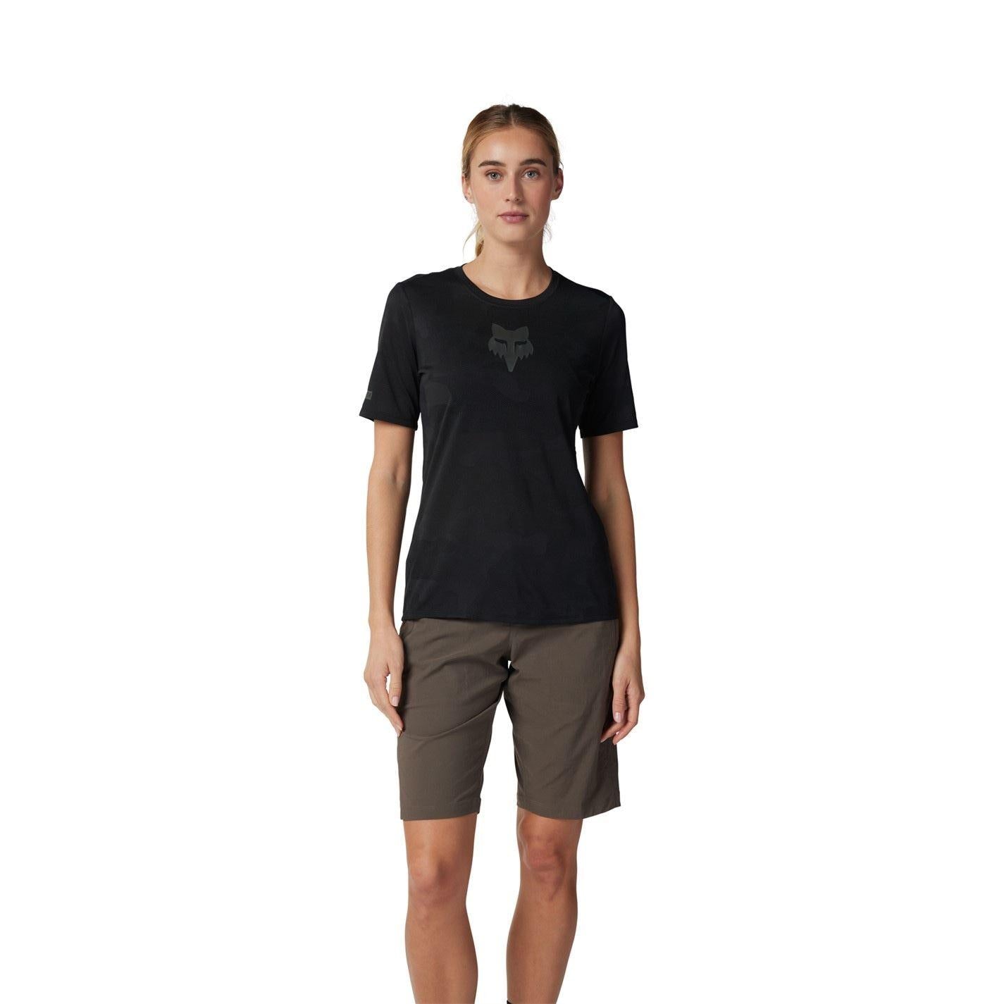 Black - Side - Fox Womens-Ladies Trudri Jersey Jersey
