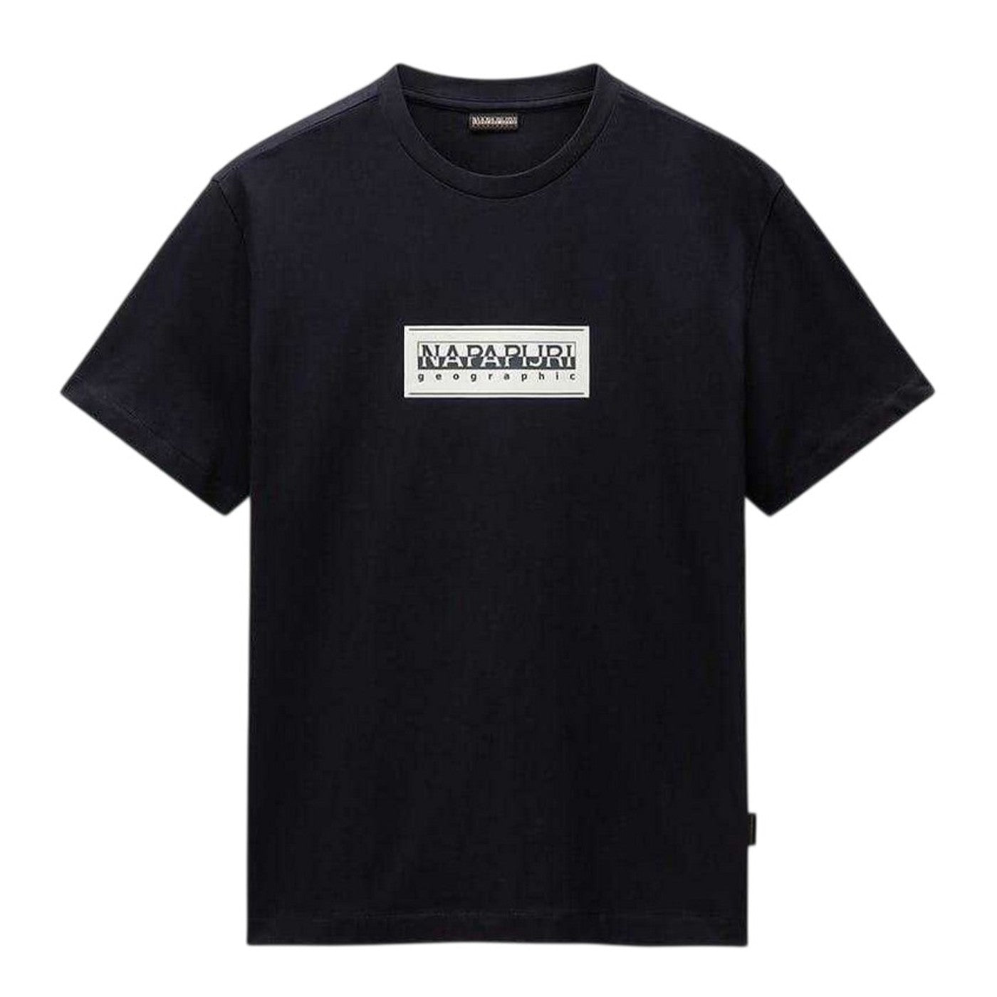 Black - Front - Napapijri Mens Box Logo T-Shirt