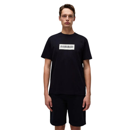 Black - Side - Napapijri Mens Box Logo T-Shirt