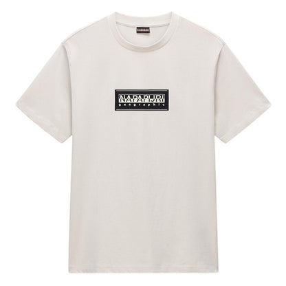 Beige - Front - Napapijri Mens Box Logo T-Shirt