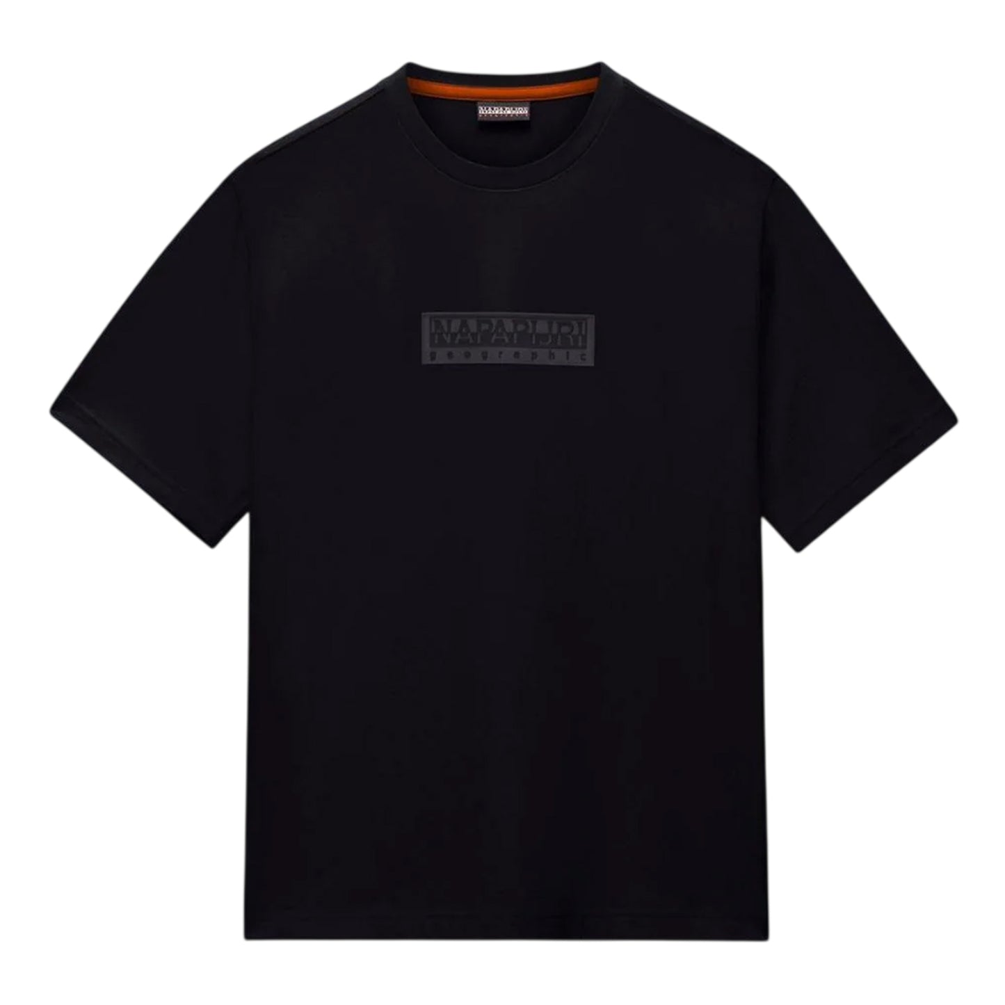 Black - Front - Napapijri Mens Box Logo T-Shirt