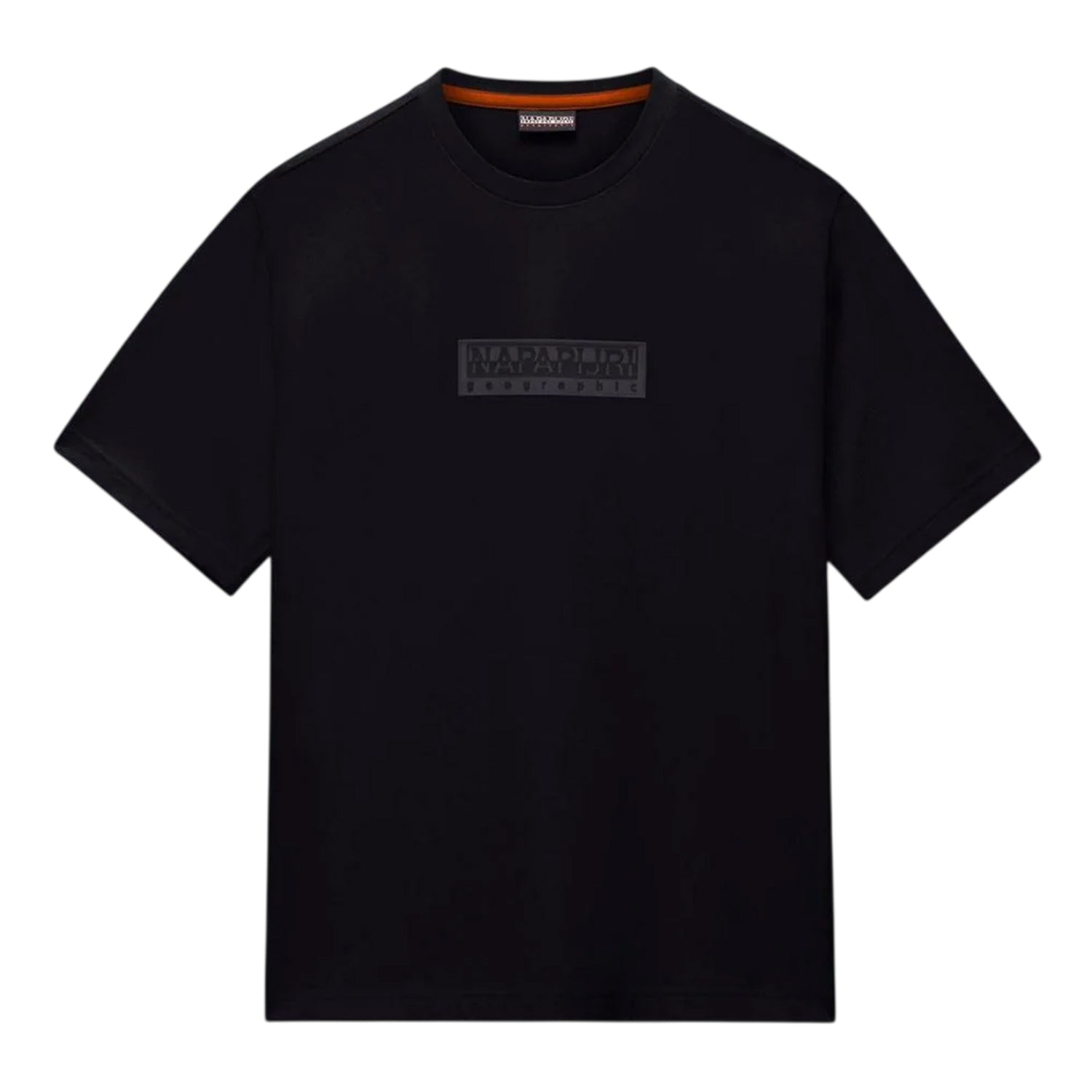 Black - Front - Napapijri Mens Box Logo T-Shirt