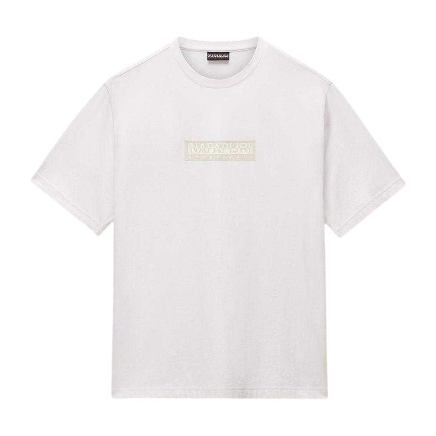 White - Front - Napapijri Mens Box Logo T-Shirt