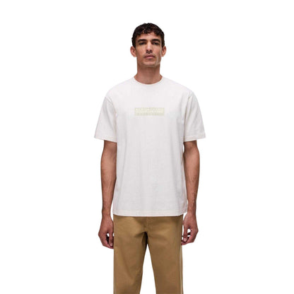 White - Side - Napapijri Mens Box Logo T-Shirt