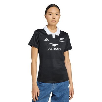Black - Lifestyle - Adidas Womens-Ladies All Blacks Short-Sleeved Rugby Jersey