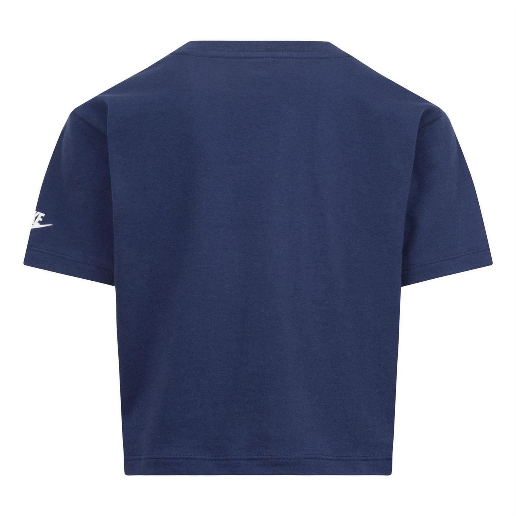 Navy - Back - Nike Girls Sci-Dye Boxy T-Shirt