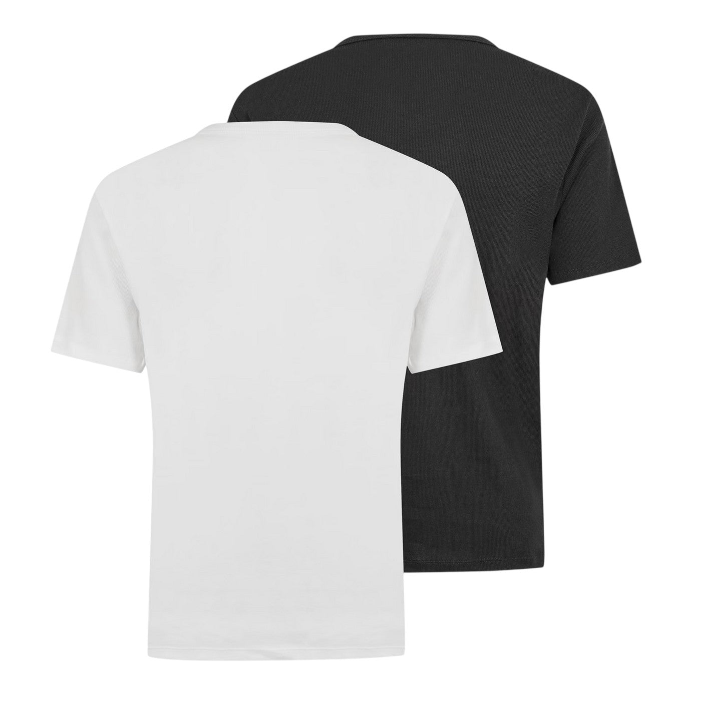 White-Black - Back - Boss Mens Ribbed T-Shirt (Pack of 2)
