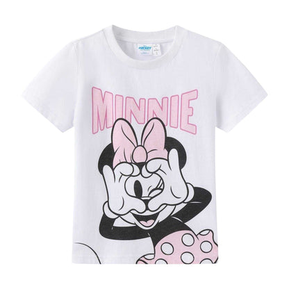 White - Front - Minnie Mouse Girls Minnie Mouse Polyester Blend T-Shirt