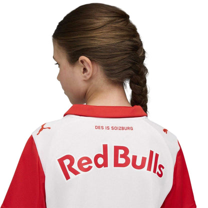 White-Red - Side - Puma Childrens-Kids Salzburg Red Bull Home Shirt