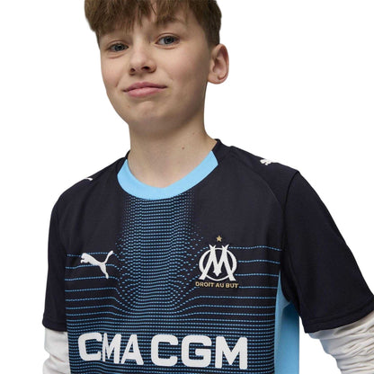 Navy-Blue - Side - Puma Childrens-Kids 2025-2026 Olympique De Marseille FC Away Shirt