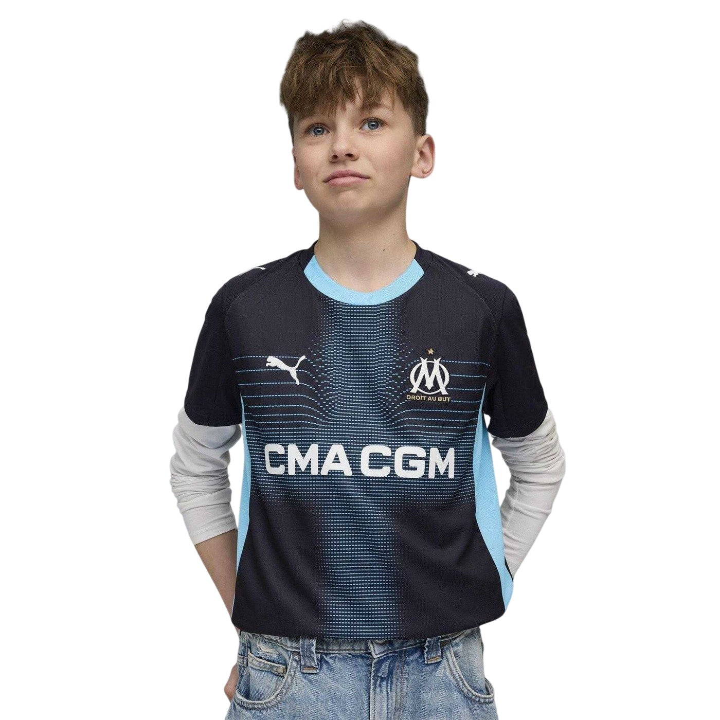 Navy-Blue - Lifestyle - Puma Childrens-Kids 2025-2026 Olympique De Marseille FC Away Shirt