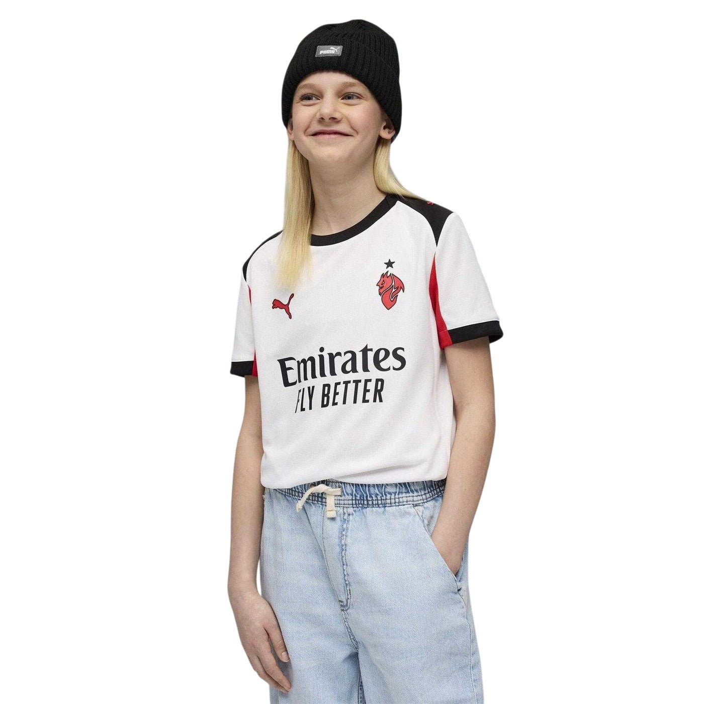 White-Red - Lifestyle - Puma Childrens-Kids AC Milan Away Shirt