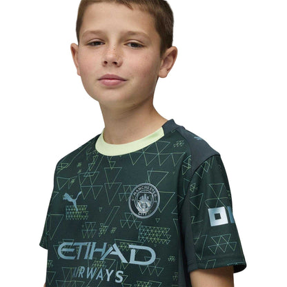 Green - Side - Puma Childrens-Kids 25-26 Manchester City FC Jersey