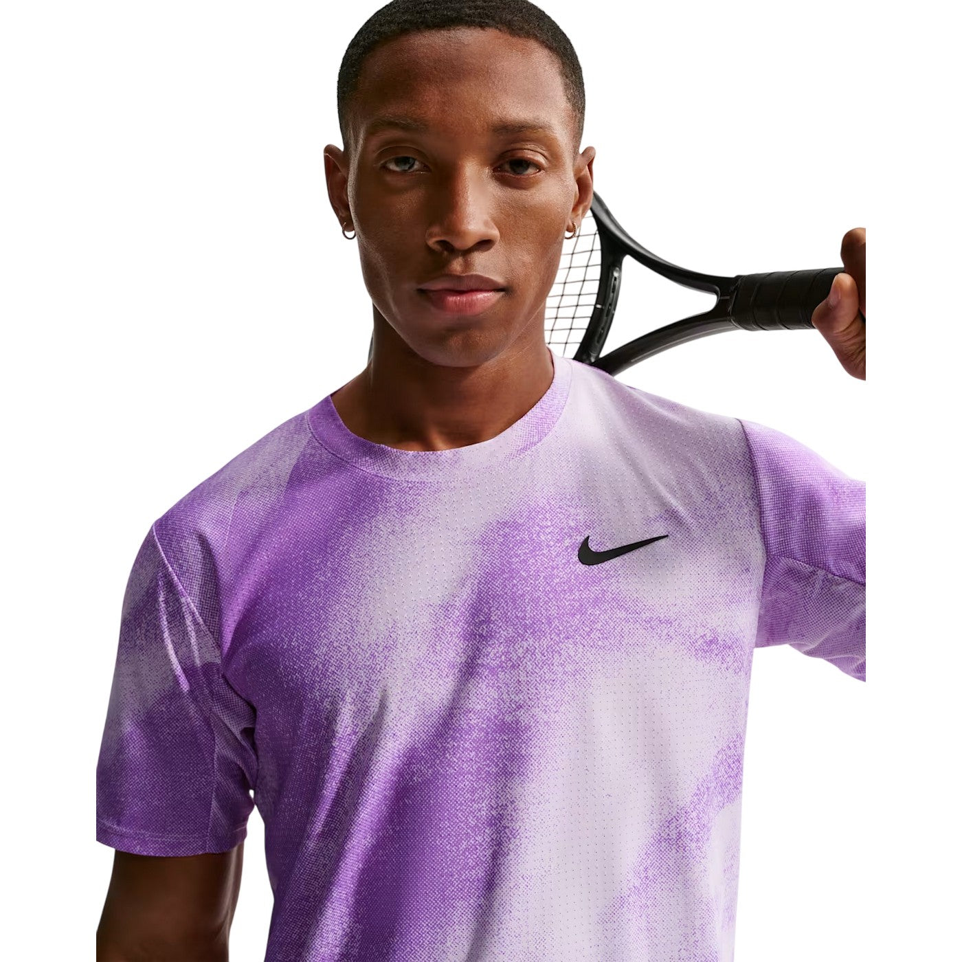 Violet-Black - Side - Nike Mens Court Slam Dri-FIT Performance T-Shirt