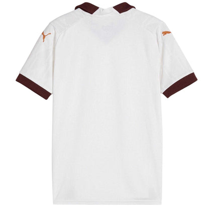 White-Bronze-Burgundy - Back - Puma Childrens-Kids Manchester City Away Shirt