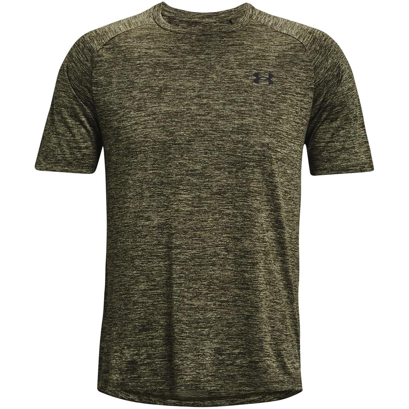 Marine OD Green - Front - Under Armour Mens Tech 2.0 Melange Short-Sleeved T-Shirt