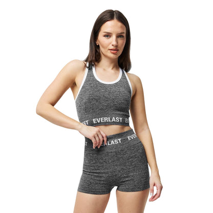 Navy - Side - Everlast Womens-Ladies Logo Cropped Sports Bra