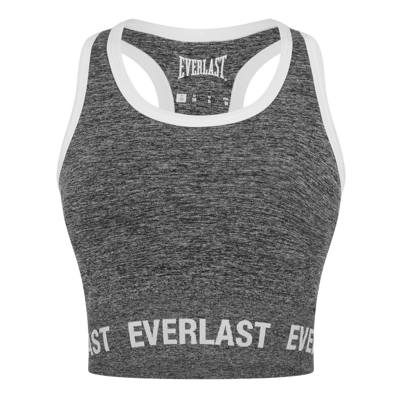 Navy - Front - Everlast Womens-Ladies Logo Cropped Sports Bra