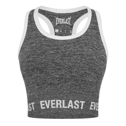 Navy - Front - Everlast Womens-Ladies Logo Cropped Sports Bra