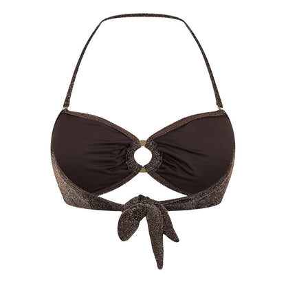 Chocolate - Back - Biba Womens-Ladies Glitter Bandeau Bikini Top