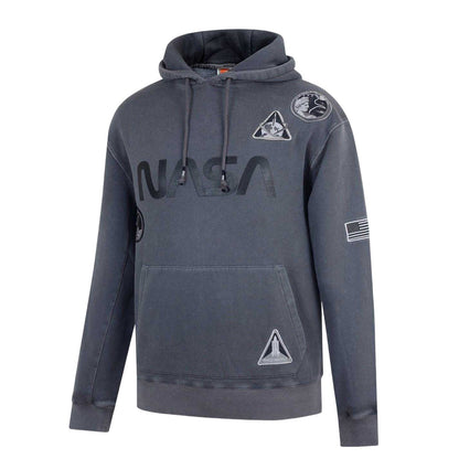 Grey - Side - SoulCal Mens NASA Hooded Drawstring Hoodie